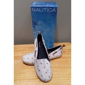 NEW In Box NAUTICA Women‘s Rudder Flat Espadrille Boat Shoe Nautical Sz 8.5 NWB